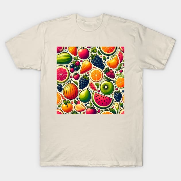 Tropical Fruit Fiesta T-Shirt by Theme Fusion